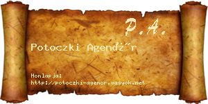 Potoczki Agenór névjegykártya